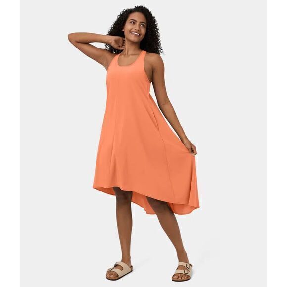 Halara Breezeful™ Backless Racerback Side Pocket High Low Flowy Midi Quick Dry M - Picture 2 of 6